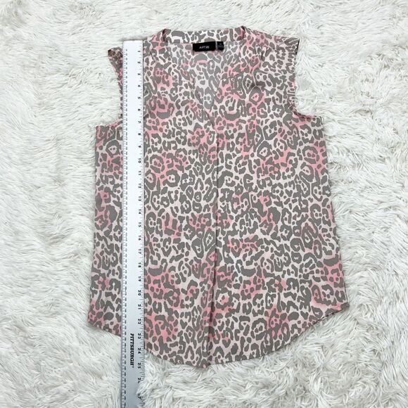 Apt. 9 Grey Pink Leopard Print Top Size XS - Picture 3 of 7